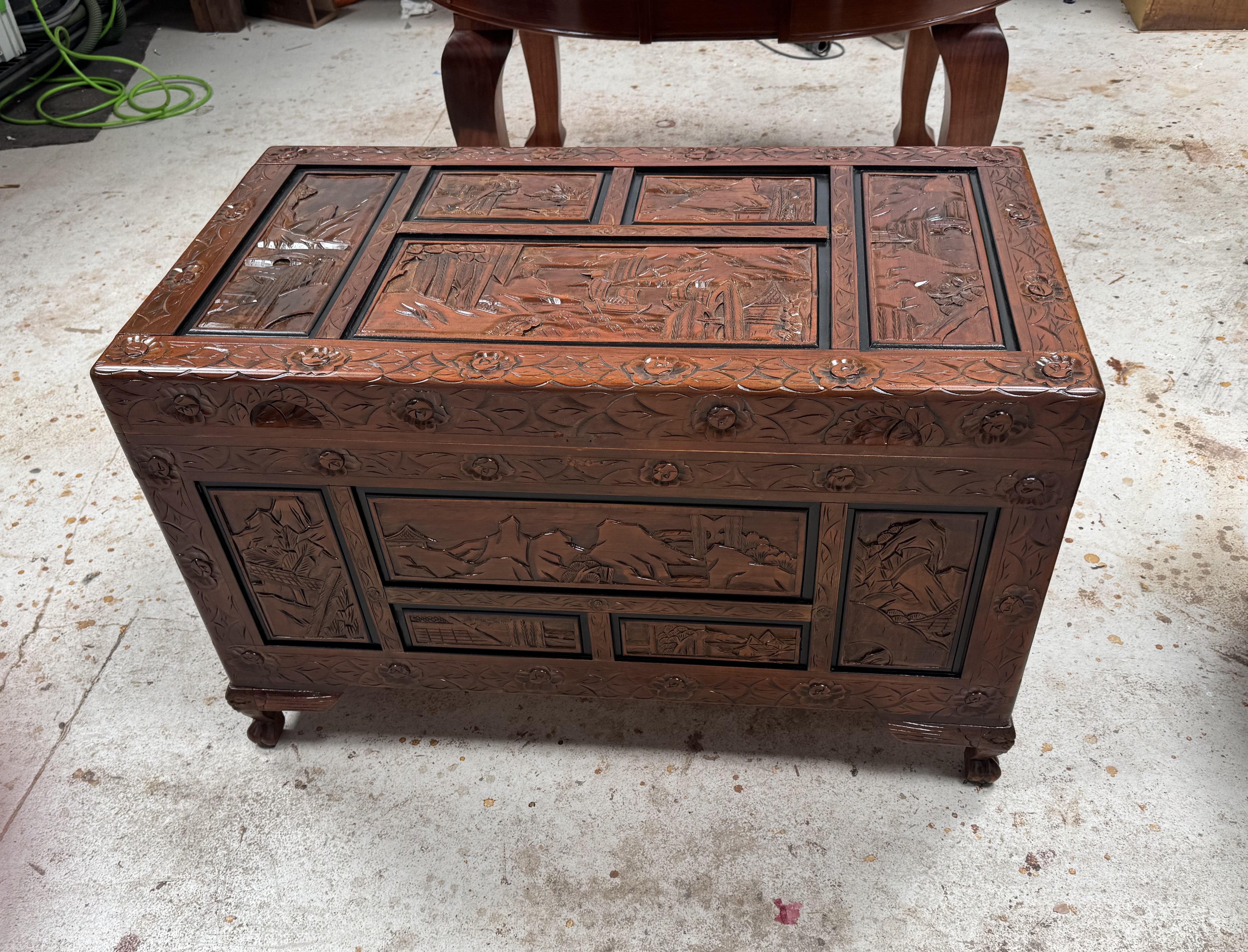 After - Camphor chest furniture restoration by Adelaide French Polishers